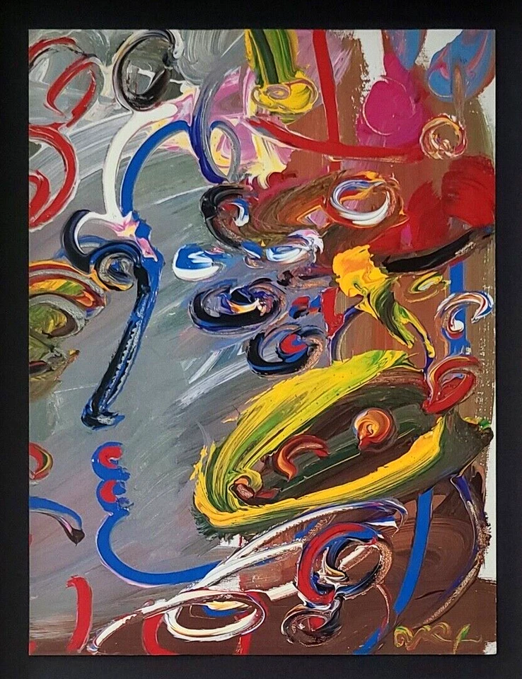 PETER MAX + ARTE POP + IMPRESIÓN FIRMADA AÑOS 70 + MARCO DORADO NUEVO $ Foto 2 de 3