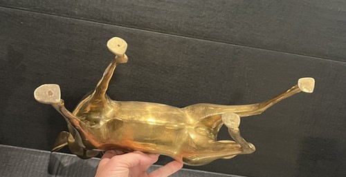 MCM Hollywood Regency Large Brass Deer Doe 22” Tall NICE! Cute - Picture 13 of 14