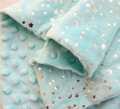Manta de lana bebé niños estrellas doradas luna niño pequeño edredón niña niño cuna infantil - Imagen 6 de 19