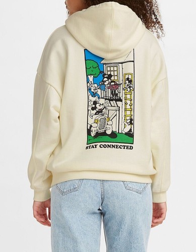 Sudadera con capucha LEVI'S X DISNEY Minnie Mouse Mickey Stay Connected de gran tamaño para mujer XS - Imagen 1 de 9
