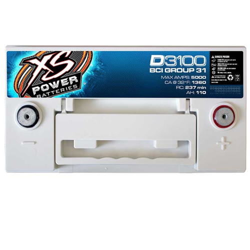 XS Power 12V 5000 Max Amps / 127Ah Car Power Cell + Short Brass Post Adapters M6 - Picture 4 of 7