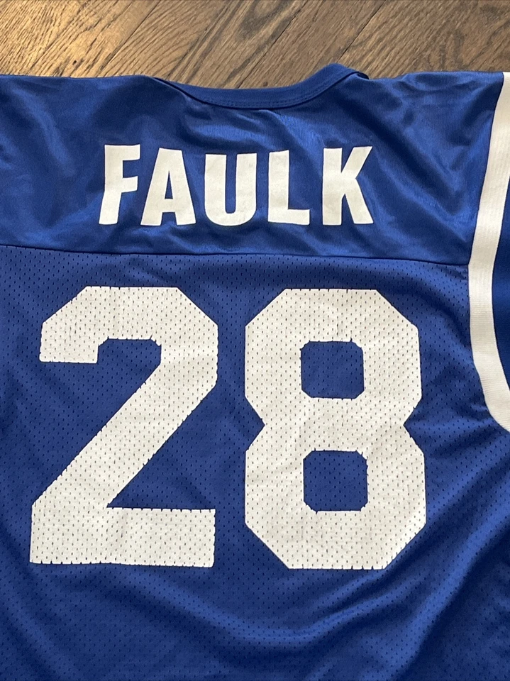 Camiseta Indianapolis Colts Marshall Faulk para hombre talla 40 azul campeón Foto 2 de 4