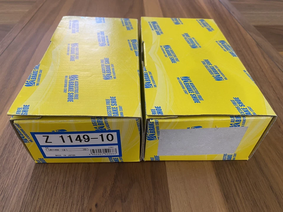 Комплект задних тормозных колодок MK Kashiyama Datsun Sunny 210 310 B210 B310 F10 Stanza новые из старых запасов - Изображение 2 из 4