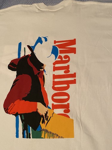 Vintage 90s Marlboro Cowboy Pocket Tee White XL