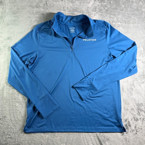 Peloton Pullover Activewear Training Top Long Sleeve 1/4 Zip Blue L - Picture 2 of 11