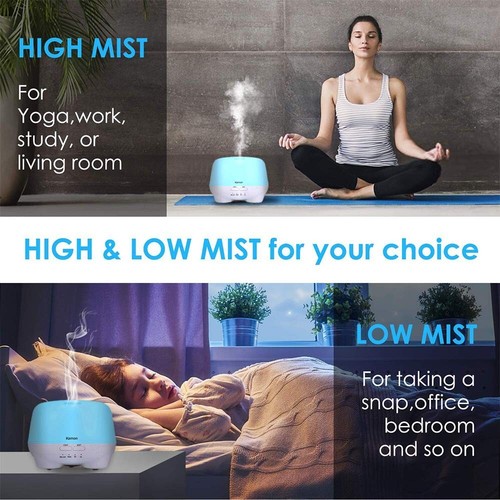 500ml Ätherisches Öl Cool Mist Luftbefeuchter Aroma Luft Aromatherapie Diffusor 7 LED - Bild 6 von 9