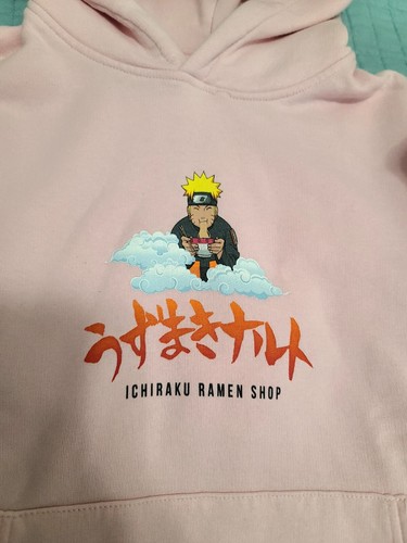 Zara Kids X Naruto Shippuden Ichiraku Ramen Shop Pink Hoodie Size (11-12) Large - Picture 2 of 7
