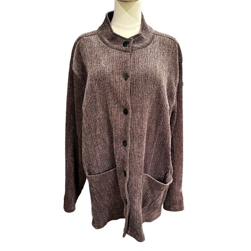 Modern Soul Brown Cardigan Plus Size 2X Jacket Sweater Lagenlook Neutral Cabin