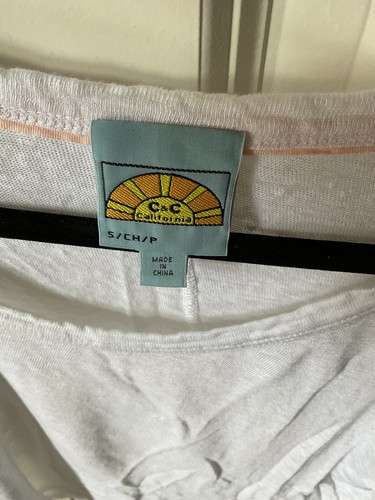 * C&C California Women's Top Tee T-shirt Linen Shirt Small - Picture 3 of 4