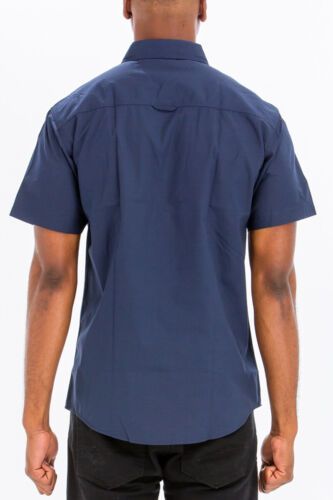 Mens Cotton Blend Short Sleeve Two Chest Pocket Button Down Shirt - Picture 26 of 53