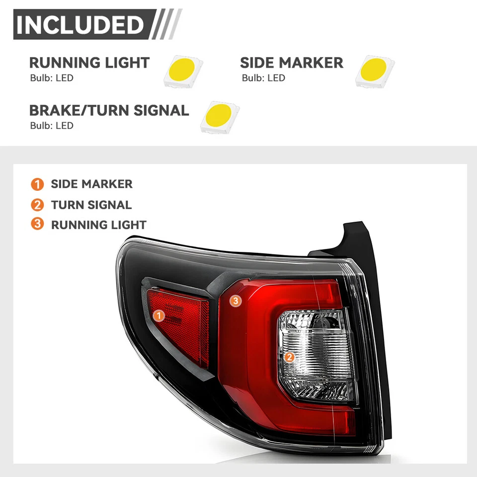 For 2013-2016 GMC Acadia 2017 Acadia Limited LED Tail Light Driver Side - Imagem 3 de 4