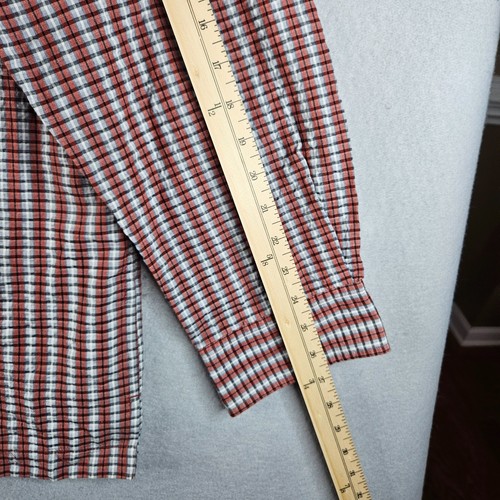 Timberland Shirt Mens XXL Red Plaid Seersucker Lightweight Outdoor Camping Basic - Picture 6 of 7