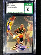 CSG 8 NM/MT SP #D 084/100 2003-04 FLEER ULTRA PLATINUM MEDALLION RAY ALLEN G1588