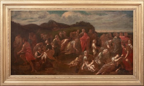 Large 17th Century Italian Moses & Israelites In The Wilderness NICOLAS POUSSIN