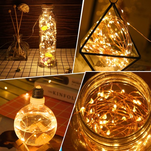 32.8ft USB LED String Fairy Lights 50 LED Copper Wire Party Decor With Remote - Picture 4 of 9