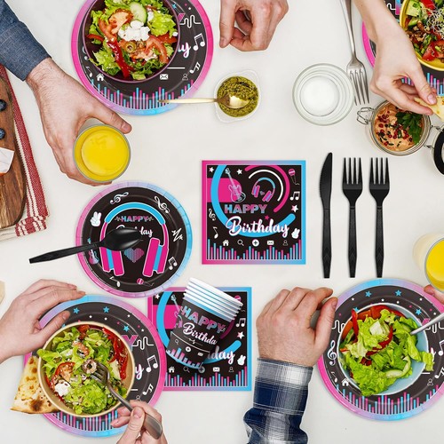 168Pcs Music Party Supplies Tableware Set Disposable Paper Plates Napkins Cup... - Picture 7 of 7