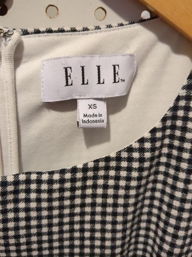 Elle Sleeveless Dress Black White Checkered XS - Picture 2 of 5