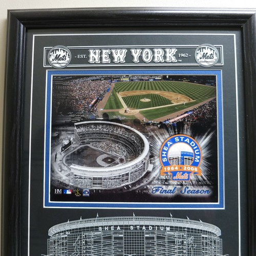 SHEA STADIUM 1964-2008 FINAL SEASON LIMITED EDITION COLECTIBLE ECHED GLASS FRAME - Picture 4 of 11