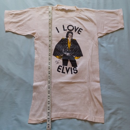 1970s Stylewise Light Pink Elvis Presley "I Love Elvis" T-Shirt Youth Size Small - Picture 7 of 7