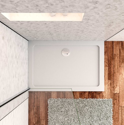 Shower Tray Enclosure Square Rectangle Stone Tray Free Slimline Waste Trap - Picture 24 of 50