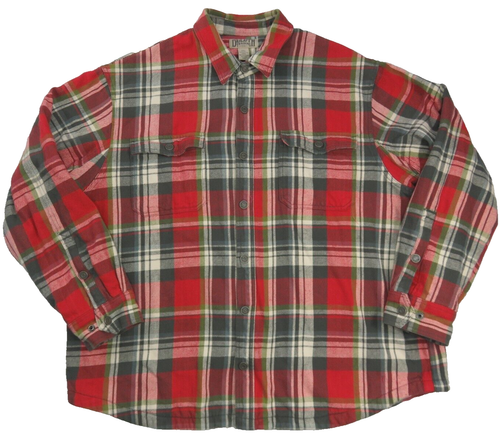 Duluth Trading Flapjack Flanell Hemd Shacket Fleece gefüttert Druckknopf kariert Herren 2XL