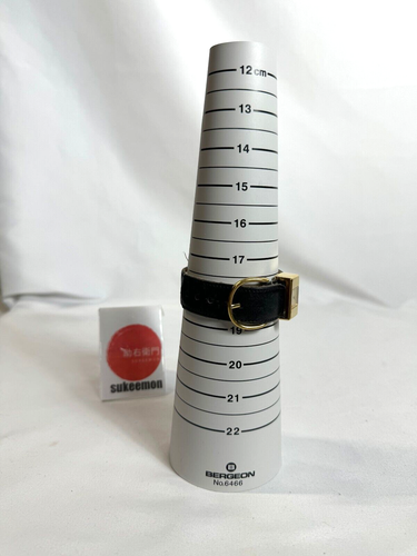 VTG Tokio Kumagai SEIKO Quartz Wristwatch Gold Black Belt "Dead Battery" Rare - Picture 16 of 16