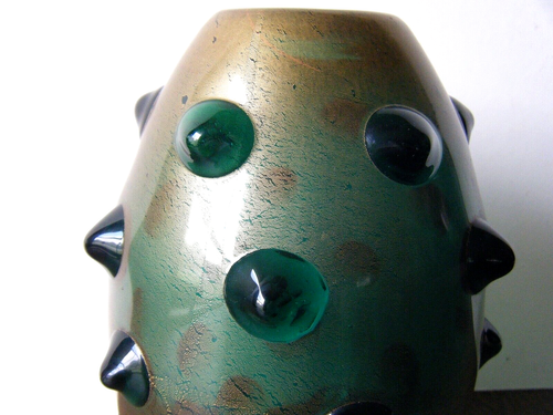 Carlo Scarpa 10" Sommersi a Bugne Vintage 30s Glass Bulges Vase Murano Venini - Picture 6 of 13