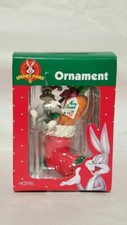  Matrix Looney Tunes Bugs Bunny Sitting on Stocking Christmas Ornament 