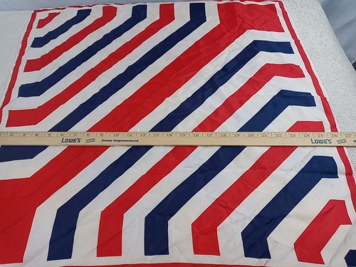 Vintage Scarf Red White & Blue Head / Hair Scarf Bandana Fashion Accessory - Picture 3 of 7