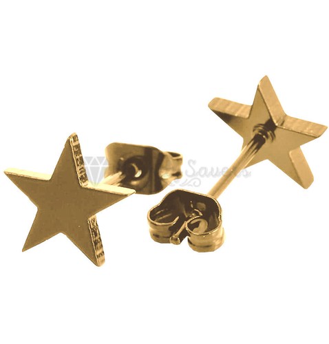 Pair of Star Stud Earrings Surgical Steel Ear Cartilage Unisex Gift Jewellery UK - Picture 3 of 37