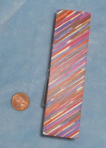 ORANGE Diagonal Striped GIANT WOODEN CLOTHESPIN Craft 4.75" x 1.75" Working NEW - Picture 1 of 2