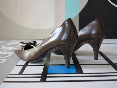 Marie Claire pumps Women's shoes brown 80s TRUE VINTAGE High Heels NOS 5.5 - Picture 4 of 11