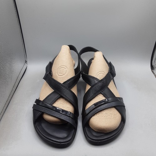 Ecco Felicia Sandals Women's 10-10.5M EU41 Black Leather Strappy A32 - Picture 2 of 9