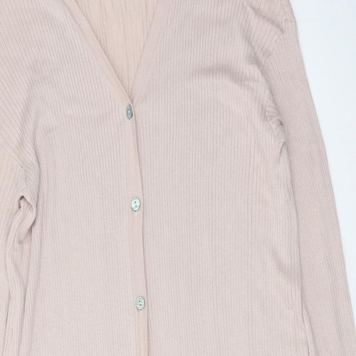 Seraphine Womens Pink V-Neck Cotton Blend Cardigan Size L - Picture 3 of 10