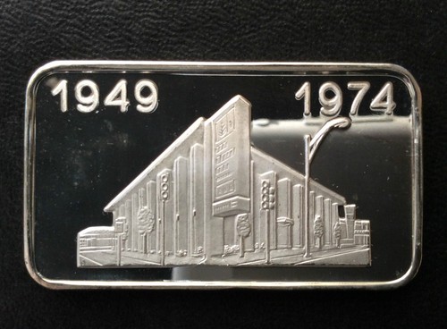 1974 Switzerland Mint First Nat'l Bank of Evergreen SWISS-7 Silver Art Bar A3656 - Picture 1 of 4