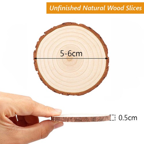 30/150pcs Wood Slices Natural Wood Slices Unfinished Log Wooden Circles for DIY - Picture 5 of 18