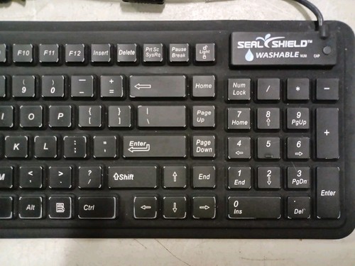 Seal Shield WASHABLE KEYBOARD S106G2 r2 Black Seal Glow Silicone Wired - TESTED - Picture 3 of 6