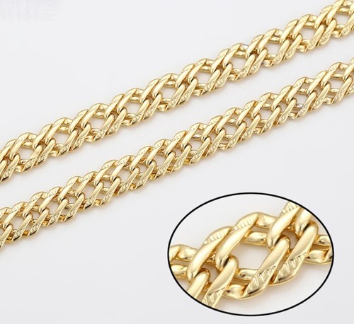 Deluxe Panzer Halskette Herren Damen 9mm 585er Gelbgold 14K vergoldet 50cm - Bild 8 von 8