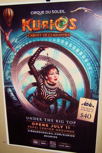 CIRQUE DU SOLEIL KURIOS Cabinet Of Curiosities Show Poster Denver Co Very COOL
