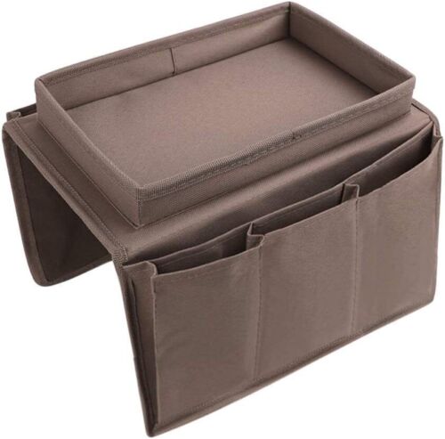 Sofa Armrest Organizer with Cup Holder Tray Couch Armchair Caddy Storage Pockets - Picture 8 of 15
