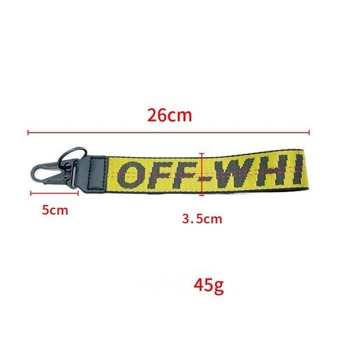 Off White Double Sided Embroidered Keychain Bike Motorcycle Key Ring Key Tag - Picture 4 of 19