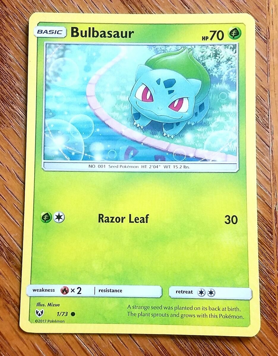 Pokemon BULBASAUR Card SHINING LEGENDS 1/73 Trading Card Seed Pokemon HP 70  2017