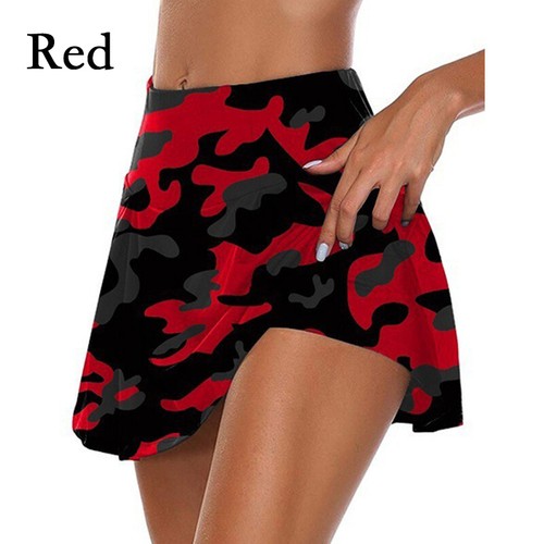 Women High Waist Plain Mini Skirt Shorts Flared Pleated Tennis Gym Skater Skirts - Picture 30 of 54