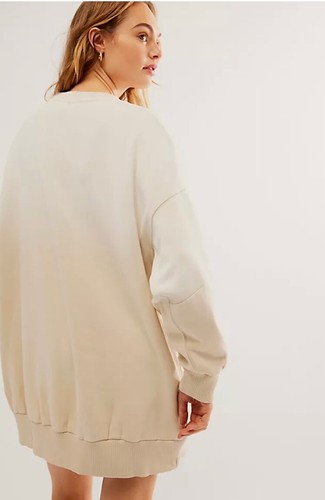 Free People Bali Drifter NEW YORK Sweatshirt Tunika Perlenverzierung Elfenbein M Neu mit Etikett - Bild 5 von 6