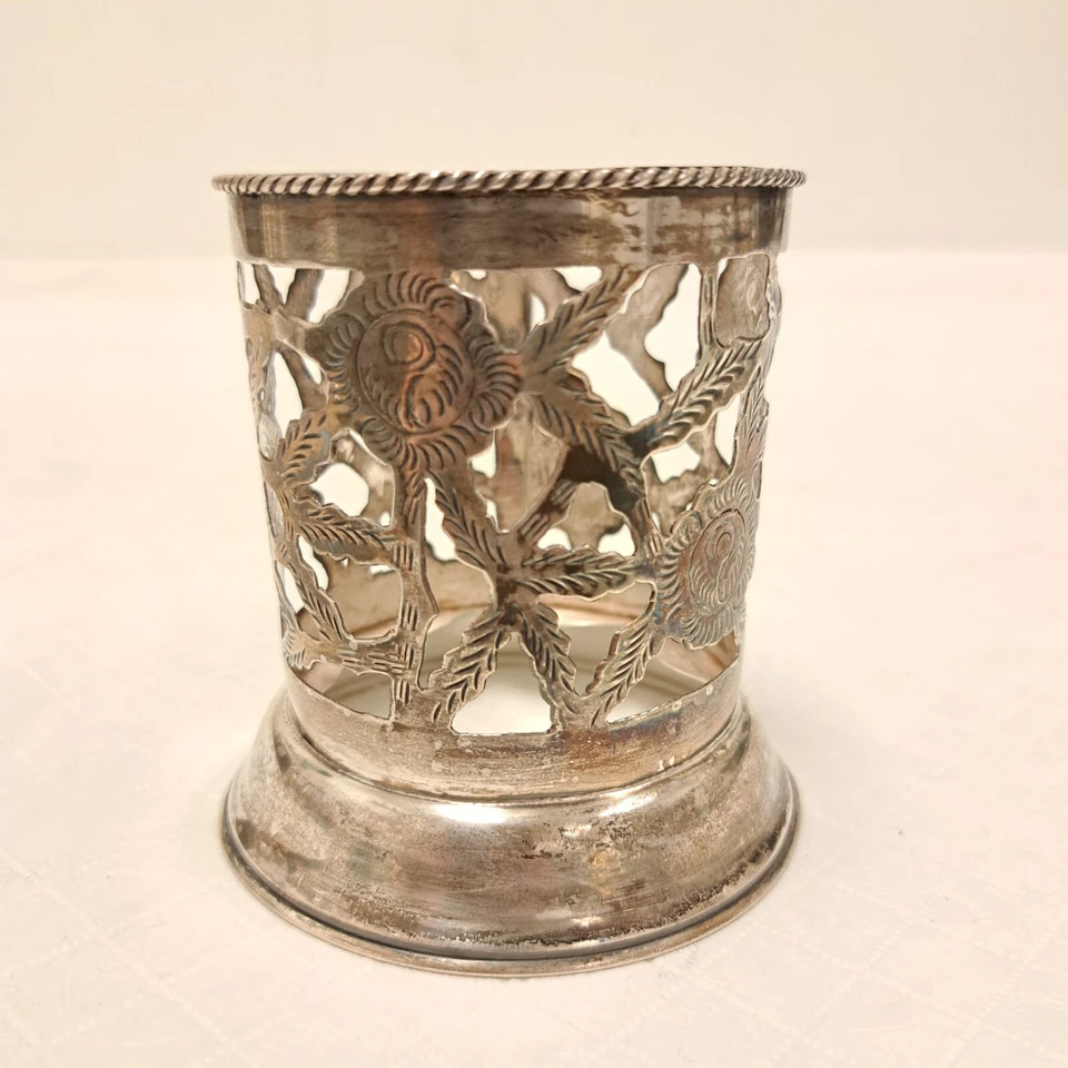 Portavasos vintage MÉXICO PLATA ESTERLINA 925 perforado  Foto 2 de 4