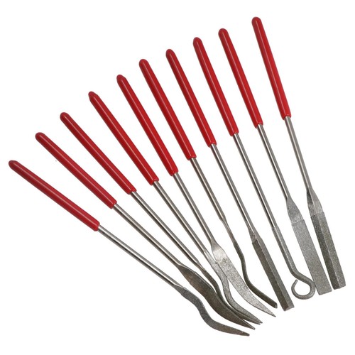 Set lima riffler di precisione rivestita diamantata lima ago 10 pz per gioielli vetro - Foto 6 di 6