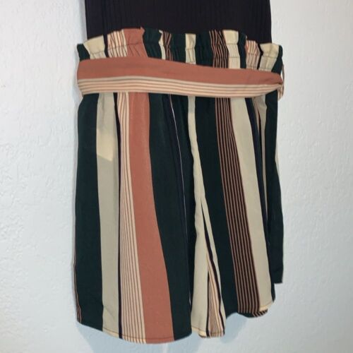 Black Ribbed Tank Top Paper Bag Shorts Romper - Picture 8 of 12
