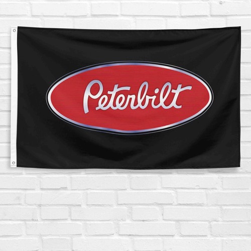 Peterbilt Trucker Flag Banner 3x5 ft Semi Truck Logo Garage Wall Free Shipping - Picture 5 of 12