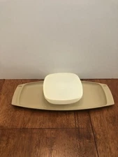 Tupperware Chip and Dip Snack Tray 2 Piece USA Vintage #771-6 And 770-7 With Lid