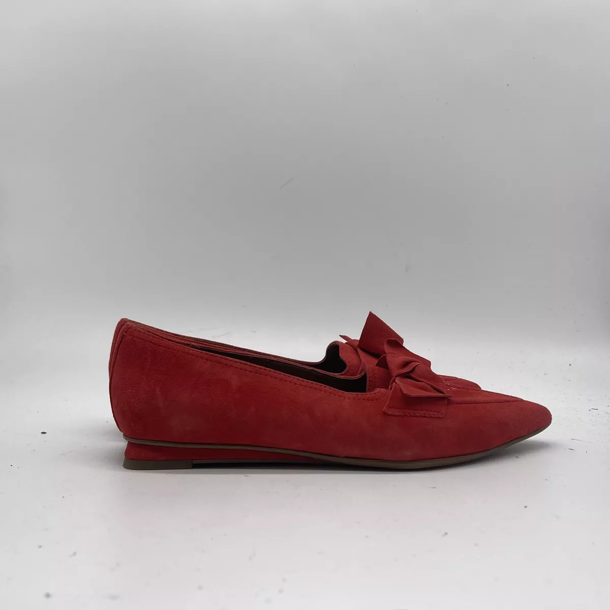 Women s Franco Sarto L Paya Red Loafers Slip On Classic Style Bows Size 5.5 M